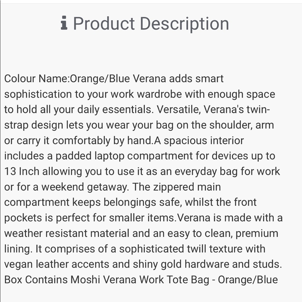 H🥳ST PICK! NIB! Moshi Verana Work Tote - Picture 9 of 10